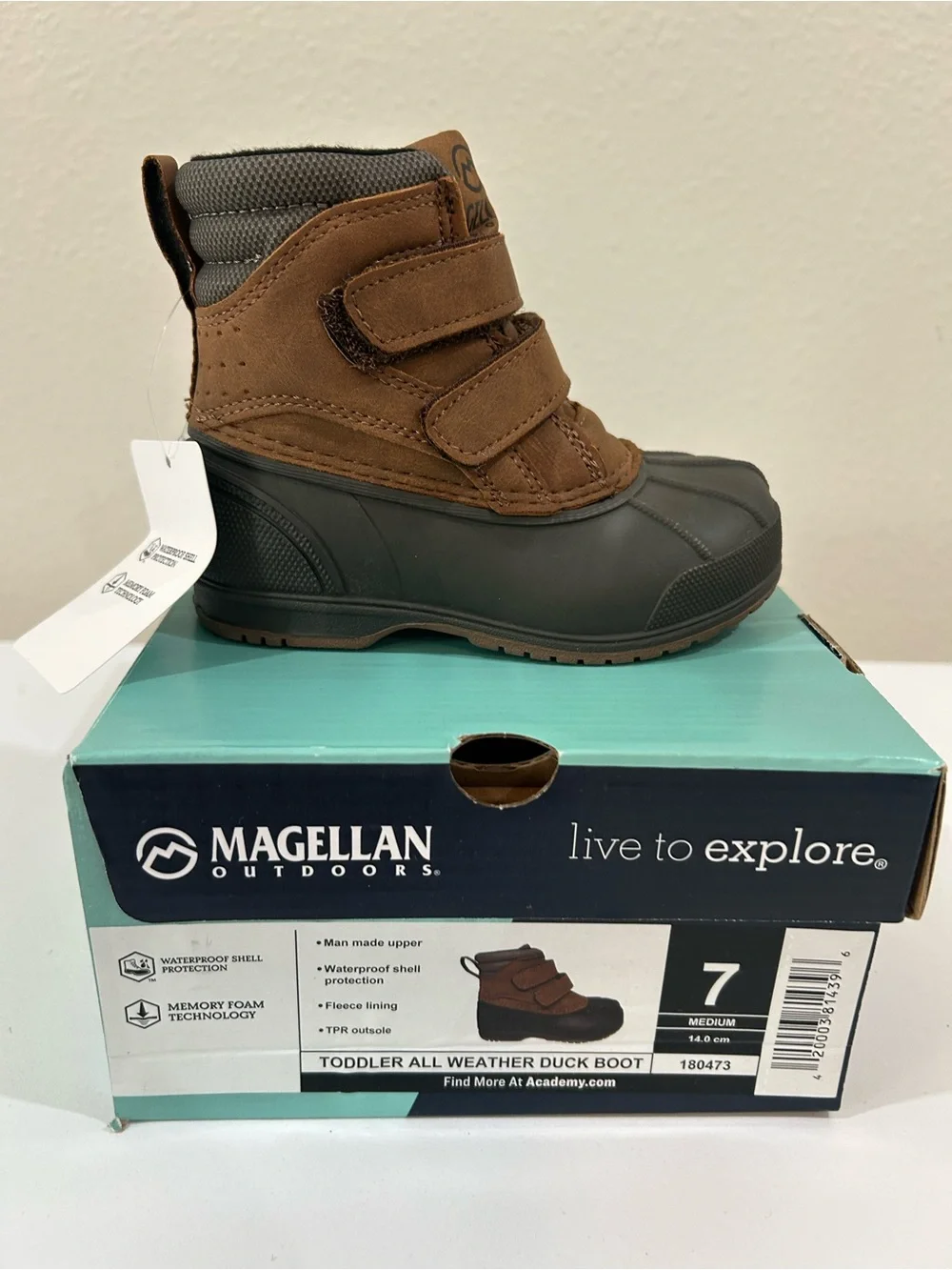Magellan Outdoors Toddler Outdoor Waterproof Duck Snow Rain Boots, Sz 7
